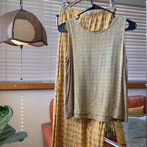 Yellow Patterned Skirt Set